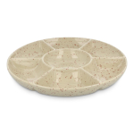 Assiette en céramique artisanale au motif moucheté Sagaform couleur beige