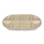 Plateau en céramique artisanale à motif moucheté Sagaform couleur beige deuxième vue