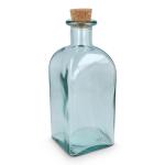 Bouteille carrée en verre avec bouchon anti-goutte 1 L couleur transparent