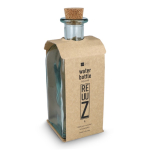 Bouteille carrée en verre avec bouchon anti-goutte 1 L couleur transparent quatrière vue