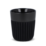 Tasse fabriquée en Europe avec housse en silicone noir, 280 ml couleur noir