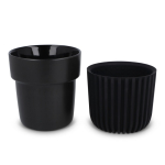 Tasse fabriquée en Europe avec housse en silicone noir, 280 ml couleur noir troisième vue