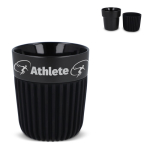 Tasse fabriquée en Europe avec housse en silicone noir, 280 ml