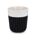 Tasse en porcelaine fabriquée en Europe avec housse isolante, 280 ml couleur noir