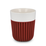 Tasse en porcelaine fabriquée en Europe avec housse isolante, 280 ml couleur rouge foncé