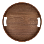 Plateau bicolore en bois certifié avec anses intégrées couleur marron quatrière vue