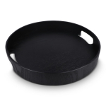 Plateau bicolore en bois certifié avec anses intégrées couleur noir