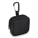 Étui pour écouteurs avec mousqueton et fermeture éclair couleur noir