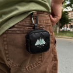 Étui pour écouteurs avec mousqueton et fermeture éclair couleur noir sixième vue