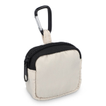 Étui pour écouteurs avec mousqueton et fermeture éclair couleur beige