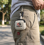 Étui pour écouteurs avec mousqueton et fermeture éclair couleur beige sixième vue