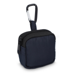 Étui pour écouteurs avec mousqueton et fermeture éclair couleur bleu foncé