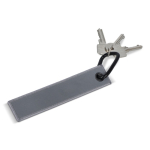 Étiquette réfléchissante en plastique pour bagage avec mousqueton couleur gris quatrière vue