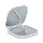 Miroir compact avec lumière rechargeable et double grossissement couleur blanc deuxième vue