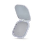 Miroir compact avec lumière rechargeable et double grossissement couleur blanc troisième vue