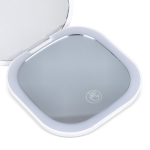 Miroir compact avec lumière rechargeable et double grossissement couleur blanc cinquième vue