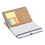 Carnet A5 en PU, notes adhésives et poche intérieure, pages à points couleur noir quatrière vue