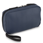 Pochette organisatrice en plastique recyclé avec fermeture éclair couleur bleu foncé