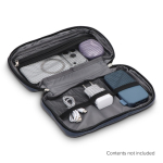 Pochette organisatrice en plastique recyclé avec fermeture éclair couleur bleu foncé cinquième vue