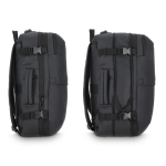 Sac à dos de voyage extensible et spacieux, compatible bagage cabine couleur noir quatrière vue