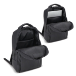 Sac à dos pour PC en similicuir avec sangle pour valise 15,6'' couleur noir quatrière vue