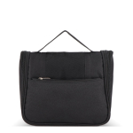 Trousse en plastique recyclé avec crochet intérieur pour suspendre couleur noir