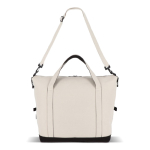 Sac de voyage en coton et fibres recyclée, anses courtes et longues couleur beige troisième vue