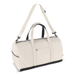 Sac de voyage en coton et polyester avec poche avant et latérale couleur beige