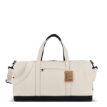 Sac de voyage en coton et polyester avec poche avant et latérale couleur beige quatrière vue