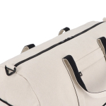 Sac de voyage en coton et polyester avec poche avant et latérale couleur beige septième vue
