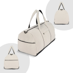 Sac de voyage en coton et polyester avec poche avant et latérale couleur beige huitième vue
