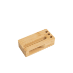 Support multifonction en bambou naturel avec amplificateur de son Vue 1