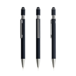 Stylo en aluminium recyclé avec spinner et embout tactile, encre bleue couleur noir vue 11