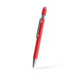 Stylo en aluminium recyclé avec spinner et embout tactile, encre bleue couleur rouge vue d'ambiance