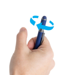 Stylo en aluminium recyclé avec spinner et embout tactile, encre bleue