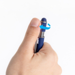 Stylo en aluminium recyclé avec spinner et embout tactile, encre bleue vue 4