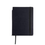 Carnet A5 en similicuir recyclé à couverture souple, pages blanches couleur noir vue 11
