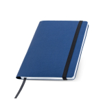 Carnet A5 en similicuir recyclé à couverture souple, pages blanches couleur bleu marine Vue 1