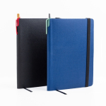 Carnet A5 en similicuir recyclé à couverture souple, pages blanches vue d'ambiance