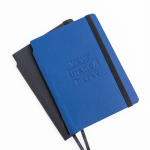 Carnet A5 en similicuir recyclé à couverture souple, pages blanches vue du logo imprimé