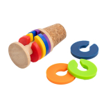 Bouchon en liège pour bouteille avec anneaux marque-verres colorés vue 2