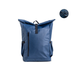 Sac à dos enroulable avec revêtement PU et poche ordinateur 15,6'' couleur bleu marine