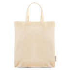 Sac à anses courtes en coton recyclé et plastique recyclé 140 g/m² couleur beige