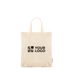 Sac à anses courtes en coton recyclé et plastique recyclé 140 g/m² vue avec impression