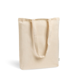 Sac en coton et plastique recyclés avec soufflet de fond 140 g/m² couleur beige Vue 1