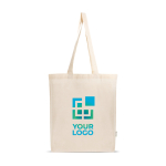 Sac en coton et plastique recyclés avec soufflet de fond 140 g/m² vue avec impression