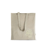 Sac en coton recyclé mélangé avec anses longues, résistance 8 kg vue du logo imprimé