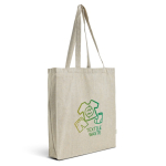 Sac en coton recyclé mélangé avec anses longues 150 g/m² vue du logo imprimé
