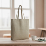 Sac en coton recyclé mélangé avec anses longues 150 g/m² vue d'ambiance