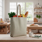 Sac en coton recyclé mélangé avec anses longues 150 g/m² Vue 1